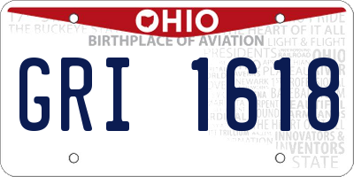 OH license plate GRI1618