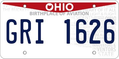 OH license plate GRI1626