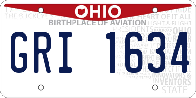 OH license plate GRI1634