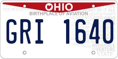 OH license plate GRI1640