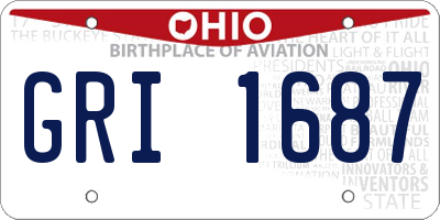 OH license plate GRI1687