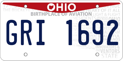 OH license plate GRI1692
