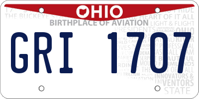 OH license plate GRI1707