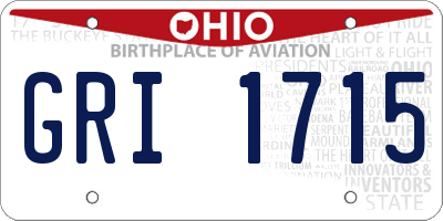 OH license plate GRI1715