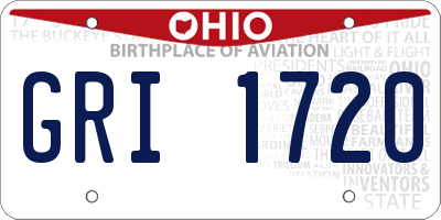 OH license plate GRI1720