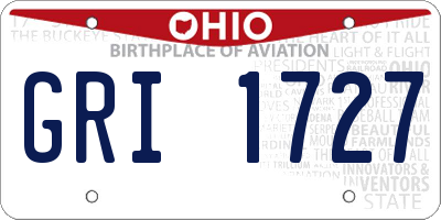 OH license plate GRI1727