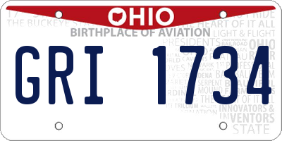 OH license plate GRI1734