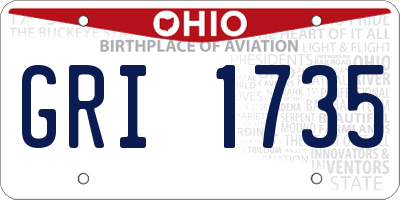 OH license plate GRI1735