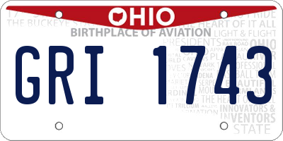 OH license plate GRI1743
