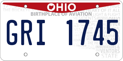 OH license plate GRI1745