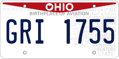 OH license plate GRI1755