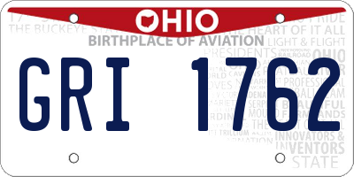 OH license plate GRI1762