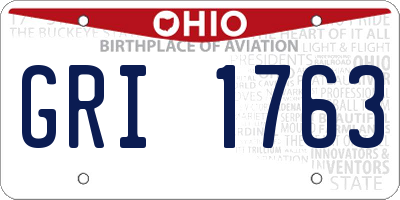 OH license plate GRI1763