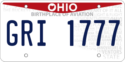 OH license plate GRI1777
