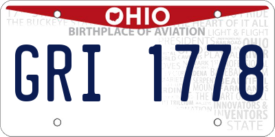 OH license plate GRI1778
