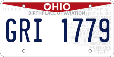 OH license plate GRI1779