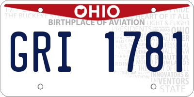 OH license plate GRI1781