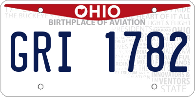 OH license plate GRI1782