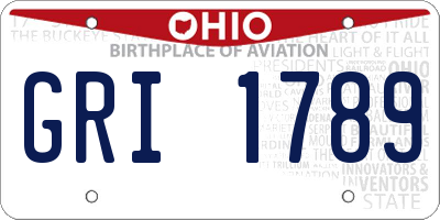 OH license plate GRI1789