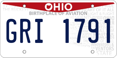 OH license plate GRI1791