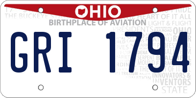 OH license plate GRI1794