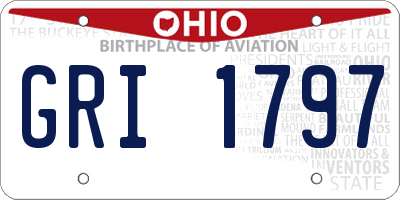 OH license plate GRI1797