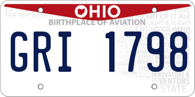 OH license plate GRI1798