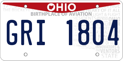 OH license plate GRI1804