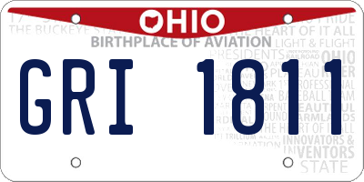 OH license plate GRI1811