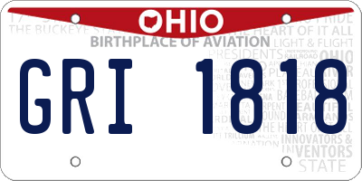 OH license plate GRI1818