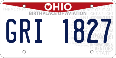 OH license plate GRI1827