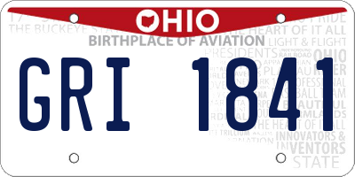 OH license plate GRI1841