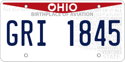 OH license plate GRI1845
