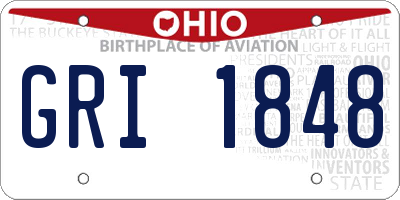 OH license plate GRI1848