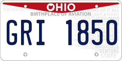 OH license plate GRI1850