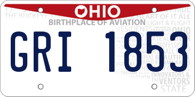 OH license plate GRI1853