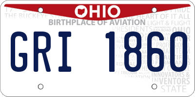 OH license plate GRI1860