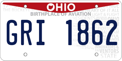 OH license plate GRI1862