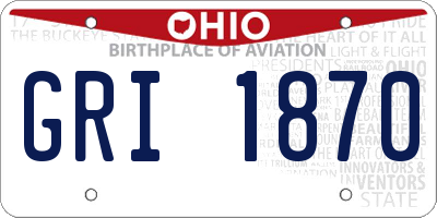 OH license plate GRI1870