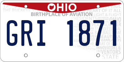 OH license plate GRI1871
