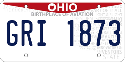 OH license plate GRI1873
