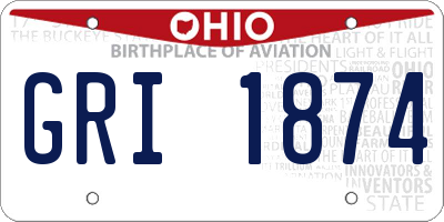 OH license plate GRI1874