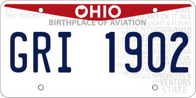 OH license plate GRI1902