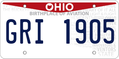 OH license plate GRI1905