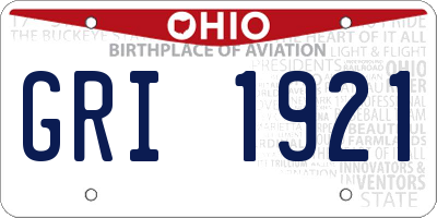 OH license plate GRI1921