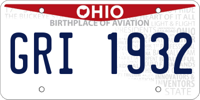 OH license plate GRI1932