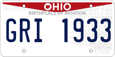 OH license plate GRI1933