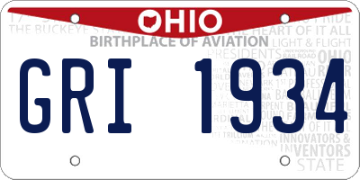 OH license plate GRI1934