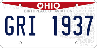 OH license plate GRI1937