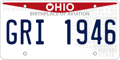 OH license plate GRI1946